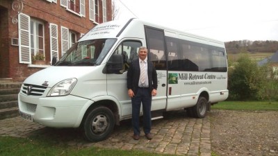 Mill Retreat Centre minibus with Pawel the caretaker and driver